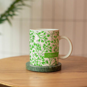 Taza De Café Patrón verde espantoso Moderno y elegante nombre p