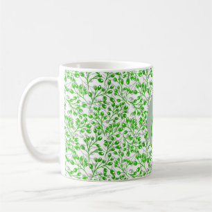 Taza De Café Patrón verde flojo Moderno Elegante Monogramado