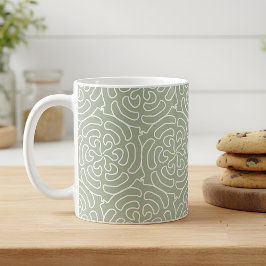 Taza De Café Patrón verde sabio moderno