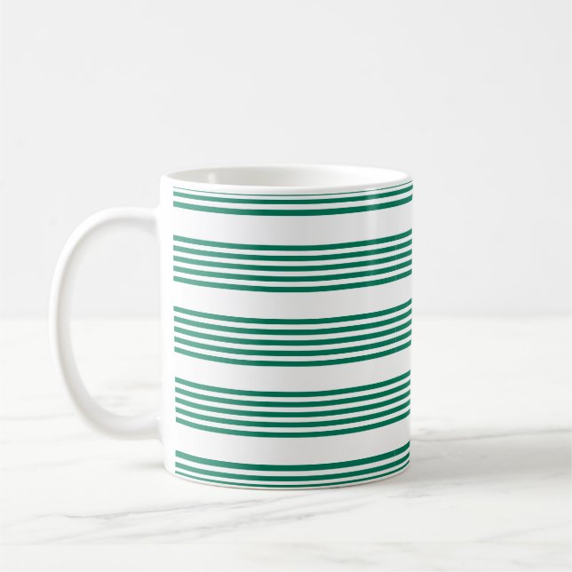 Taza De Café Patrón verde y blanco de cinco rayas (Izquierda)