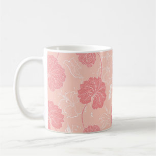 Taza De Café Patrón victoriano vintage con hojas dibujadas a ma
