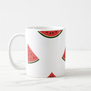 Taza De Café Patrón vintage con rodajas de sandía en un whi