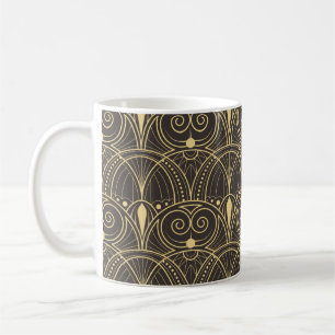 Taza De Café patrón vintage de baldosas geométricas modernas.