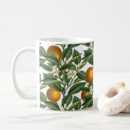Taza De Café Patrón Vintage de Naranja botánico Fruit Blossom