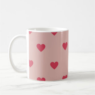 Taza De Café Patrón Y2K De Corazón Retro Rosa Con Fondo Rosa