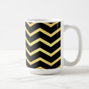 Taza De Café Patrón Zag Oro y Zig Negro