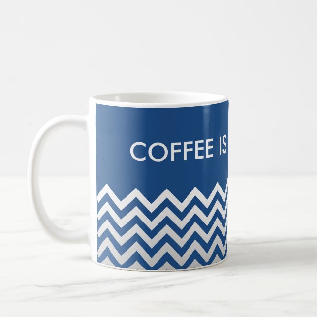 Taza De Café Patrón ZIGZAG - gradientes grises + tu trasero. (Izquierda)