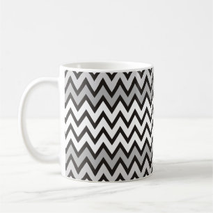 Taza De Café Patrón ZIGZAG - gris blanco negro + tu idea