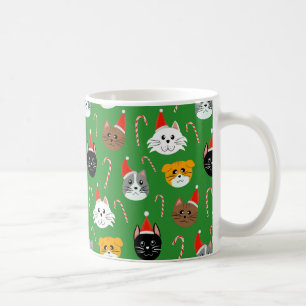 Taza De Café Patronear un gato de Navidades cutáneos