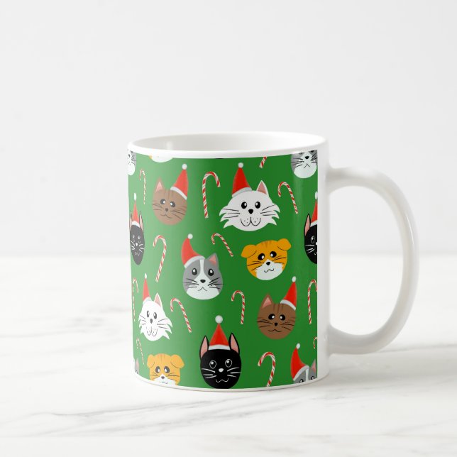 Taza De Café Patronear un gato de Navidades cutáneos (Derecha)