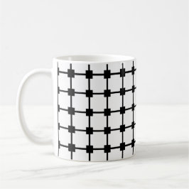 Taza De Café Patrones cuadrados blancos y negros Monocromo mode
