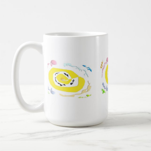 Taza De Café patrones de flores amarillas adorables (Izquierda)