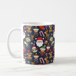 Taza De Café Patrones de Navidades de feriado de alegría