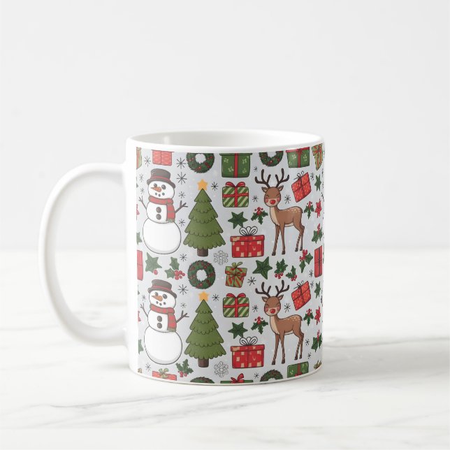 Taza De Café Patrones e impresiones de Navidades clásicos (Izquierda)