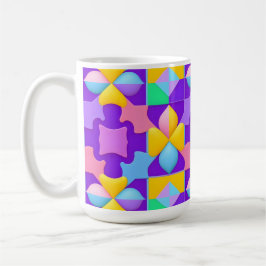 Taza De Café Patrones geométricos abstractos coloridos