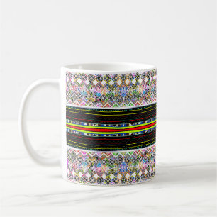 Taza De Café Patrones tribales aztecas coloridos y lindos