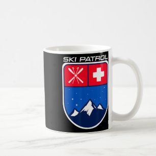 Taza De Café Patrulla de esquí de nieve Cielos Polos Cruz Monta