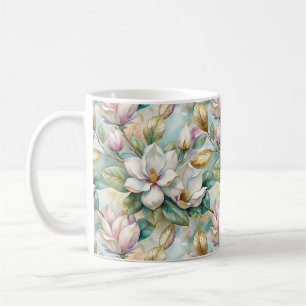 Taza De Café Pattern Elegant Magnolia Flowers