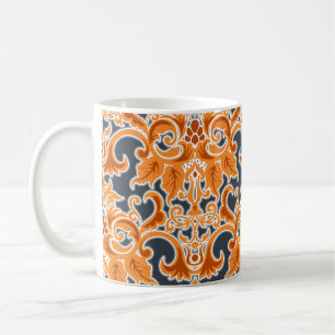 Taza De Café Patternab de fondo transparente amarillo con ornam