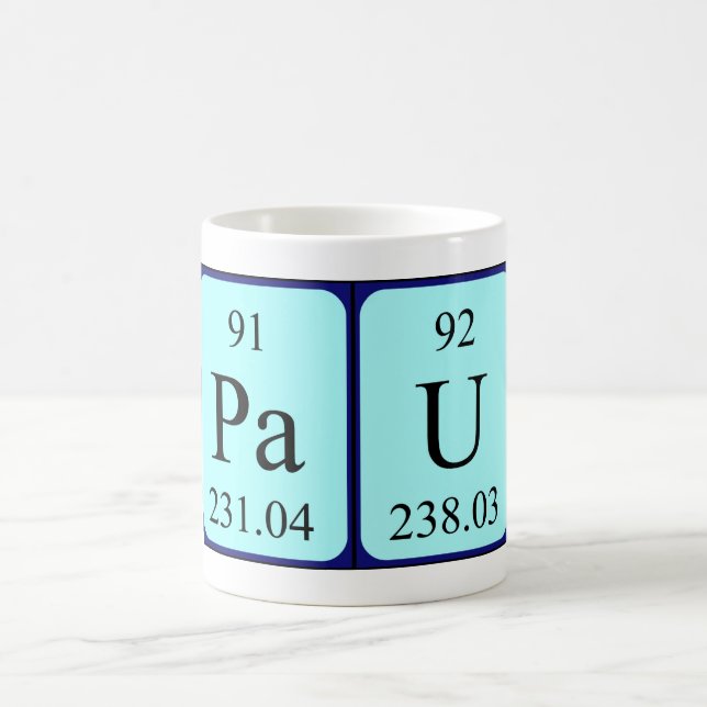 Taza De Café Pau periódica nombre de tabla mug (Centro)