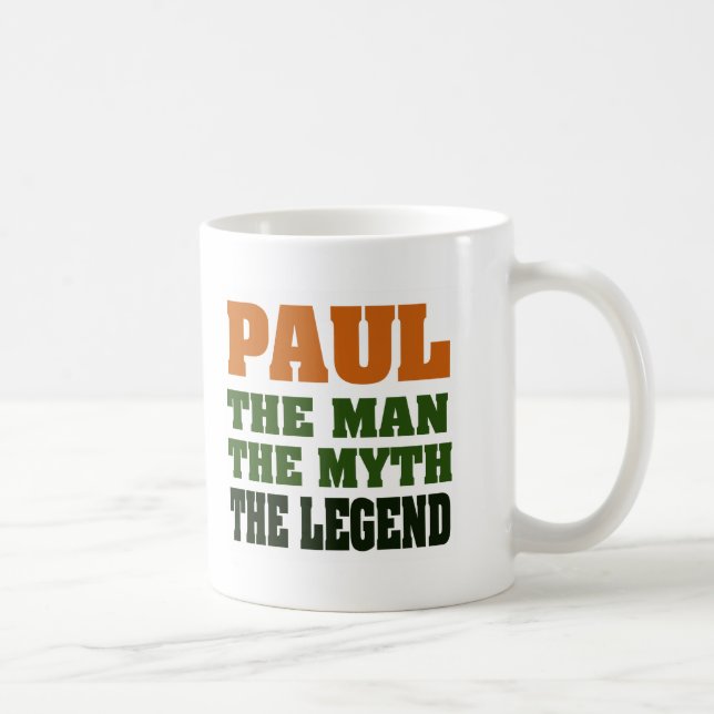 Taza De Café PAUL - el hombre, el mito, la leyenda (Derecha)