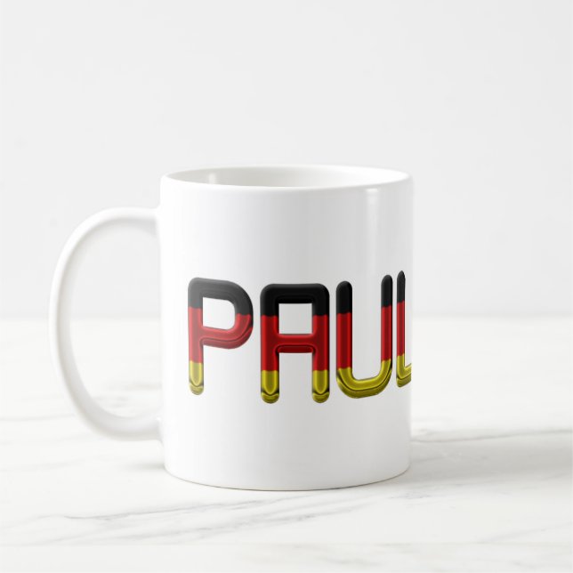 Taza De Café Paul German Flag Name Alemania Typography (Izquierda)
