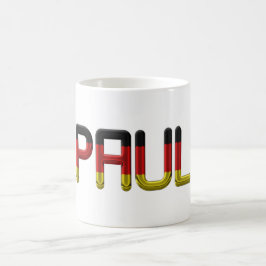 Taza De Café Paul German Flag Name Alemania Typography