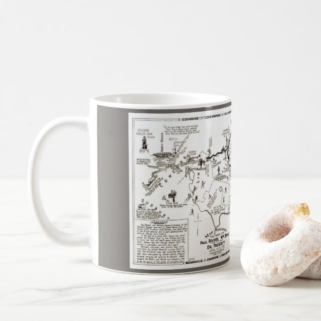 Taza De Café Paul Revere monta en moto (Con donut)