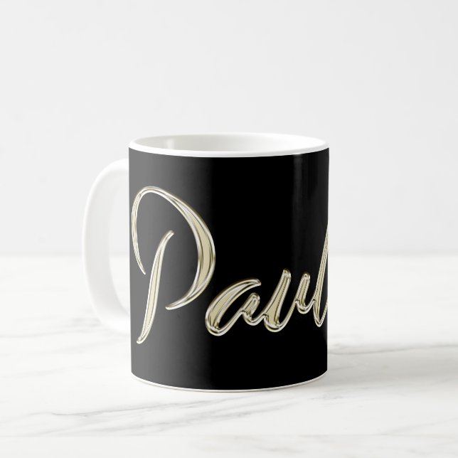 Taza De Café Pauline white gold Handwriting Tasse Kaffeetasse (Anverso izquierdo)