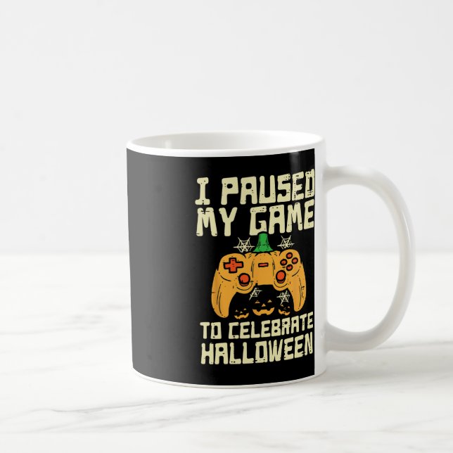 Taza De Café Pausa mi juego Halloween Gamer Gaming Costume Boys (Derecha)
