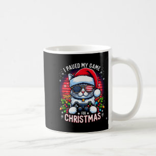 Taza De Café Pausé mi juego por Navidad Gato genial con la band