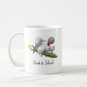 Taza De Café Pavo Cohete Regreso a la Escuela