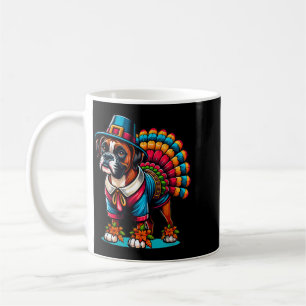 Taza De Café Pavo de Acción de Gracias con Humor Perro Boxer