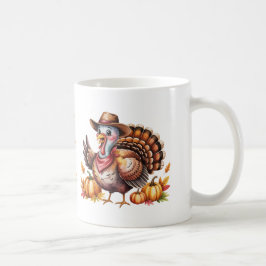 Taza De Café Pavo de Acción de Gracias con nombre personalizado