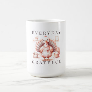 Taza De Café Pavo de Acción de Gracias de Costumbre Agradecido