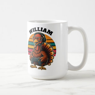 Taza De Café Pavo de Acción de Gracias Retro Personalizado para