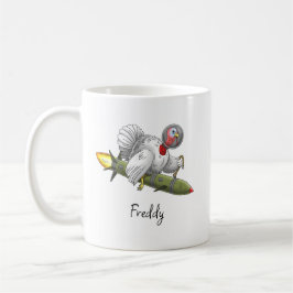 Taza De Café Pavo de Cohete de Acción de Gracias