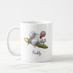 Taza De Café Pavo de Cohete de Acción de Gracias