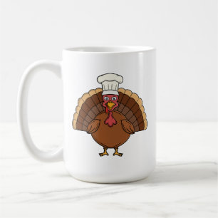 Taza De Café Pavo de dibujos animados de Acción de Gracias Chef