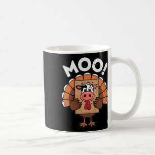 Taza De Café Pavo Moo Divertido Vaca Falsa Día de Acción de Gra
