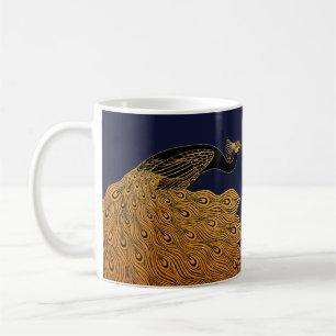 Taza De Café Pavo real Art Nouveau de Will Bradley