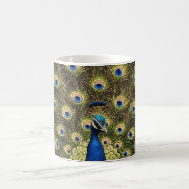 Taza De Café Pavo Real Azul (Centro)