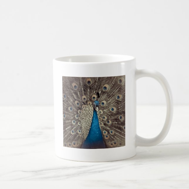 Taza De Café Pavo Real Azul Antiguo (Derecha)
