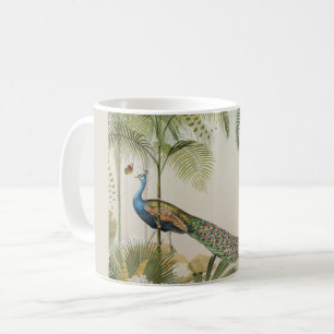 Taza De Café Pavo real con mariposas