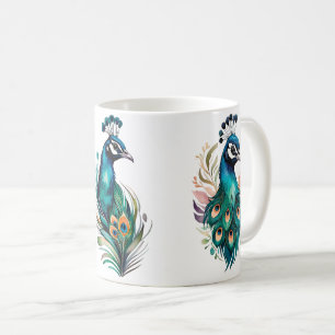 Taza De Café pavo real en un calcetín