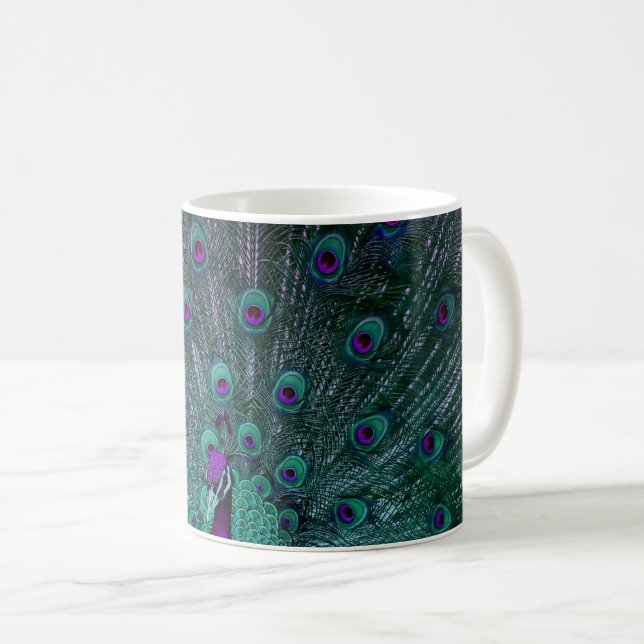 TAZA DE CAFÉ PAVO REAL FLORECIENTE (Anverso derecho)