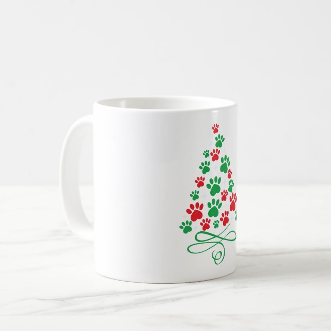 Taza De Café Paw Christmas Tree (Anverso izquierdo)