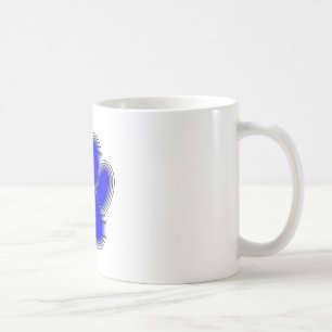 Taza De Café Paw De Perro En Azul Con Brotes