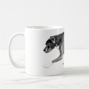 Taza De Café Paw Educada—Mezcla de Pitbull Monocroma