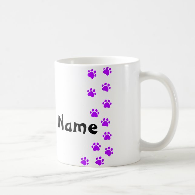 Taza De Café Paw print mug - añadir tu propio nombre (Derecha)